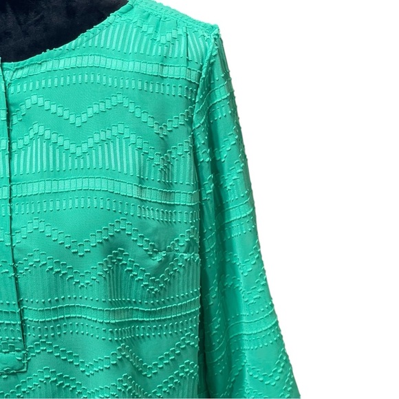 TALBOTS MINT GREEN CHIFFON TEXTURED BLOUSE SZ LP - Picture 6 of 10